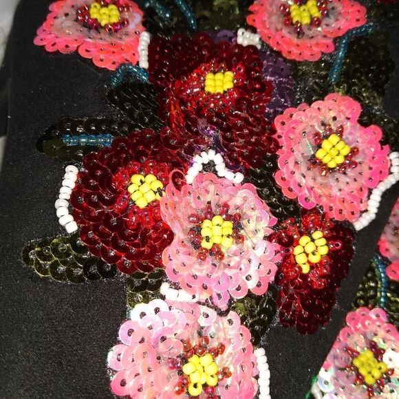 NIB 7.5 embellished black boots with sequins - Picture 6 of 14